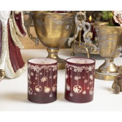 Hurricane med motiv og LED lys m/timer 6H i rd og hvid